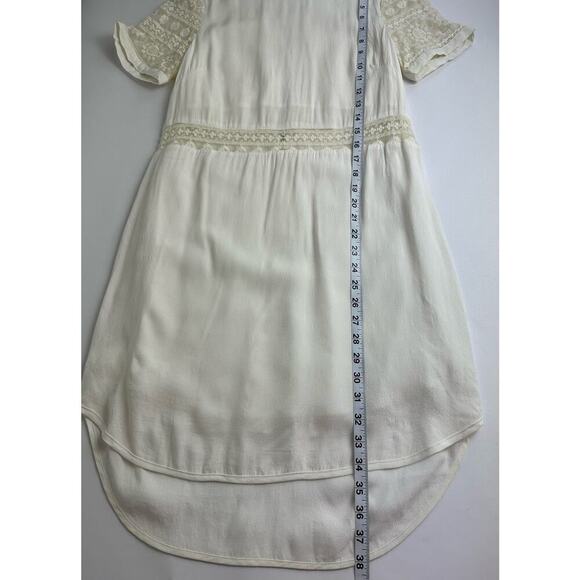 ASTR the Label Size Small Silk Blend Dress Lace White Knee Length Short Sleeve - Picture 10 of 14